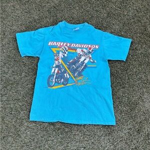 Harley-Davidson Blue Motorcycle Graphic Tee